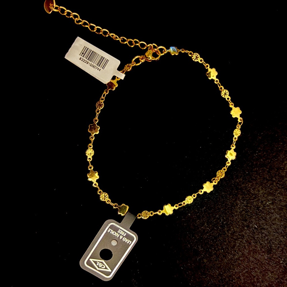 Ankle bracelet.  Gold tone New